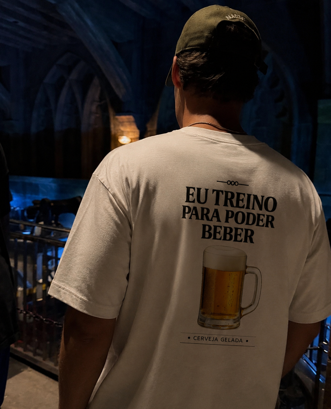 Eu Treino Para Poder Beber (Cerveja) - Oversized Premium