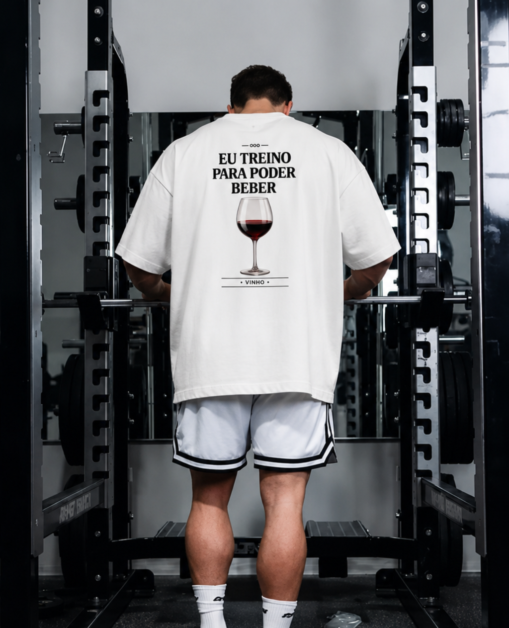 Eu Treino Para Poder Beber (Vinho) - Oversized Premium