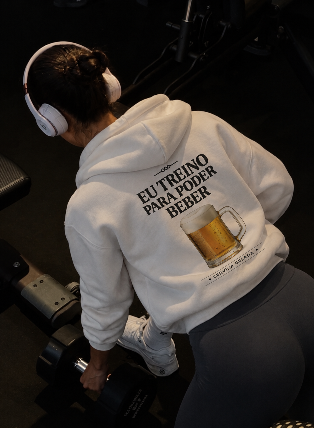 Casaco Moletom Premium - Eu Treino Para Poder Beber (Cerveja)
