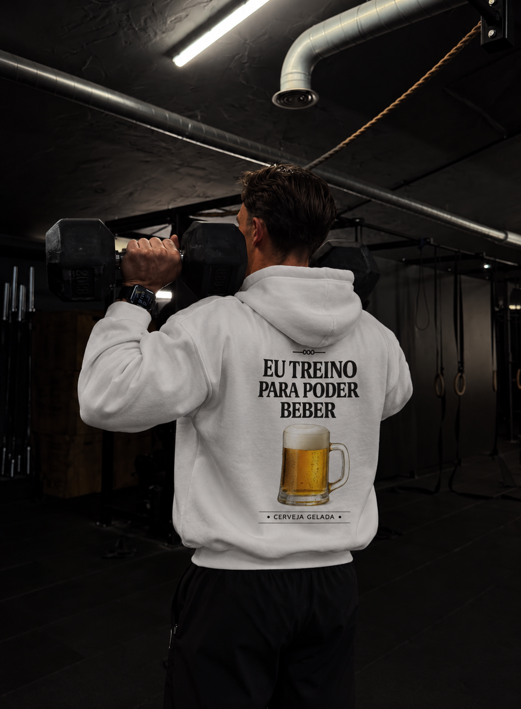 Casaco Moletom Premium - Eu Treino Para Poder Beber (Cerveja)