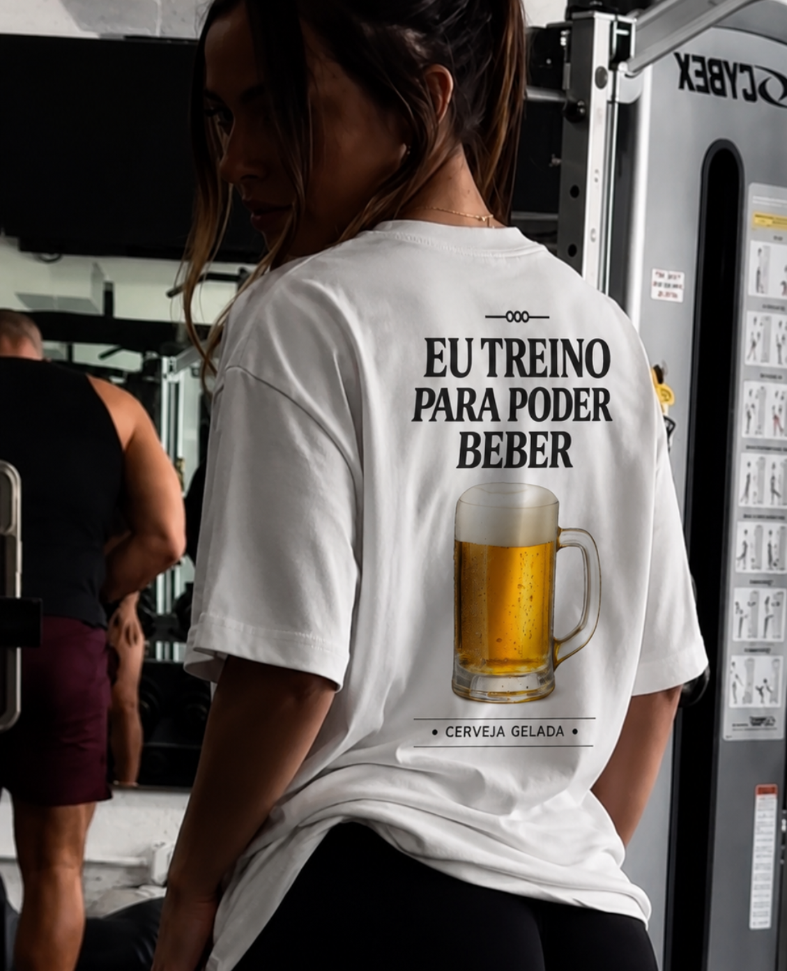Eu Treino Para Poder Beber (Cerveja) - Oversized Premium