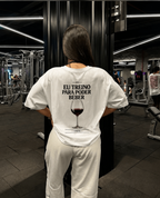 Eu Treino Para Poder Beber (Vinho) - Oversized Premium