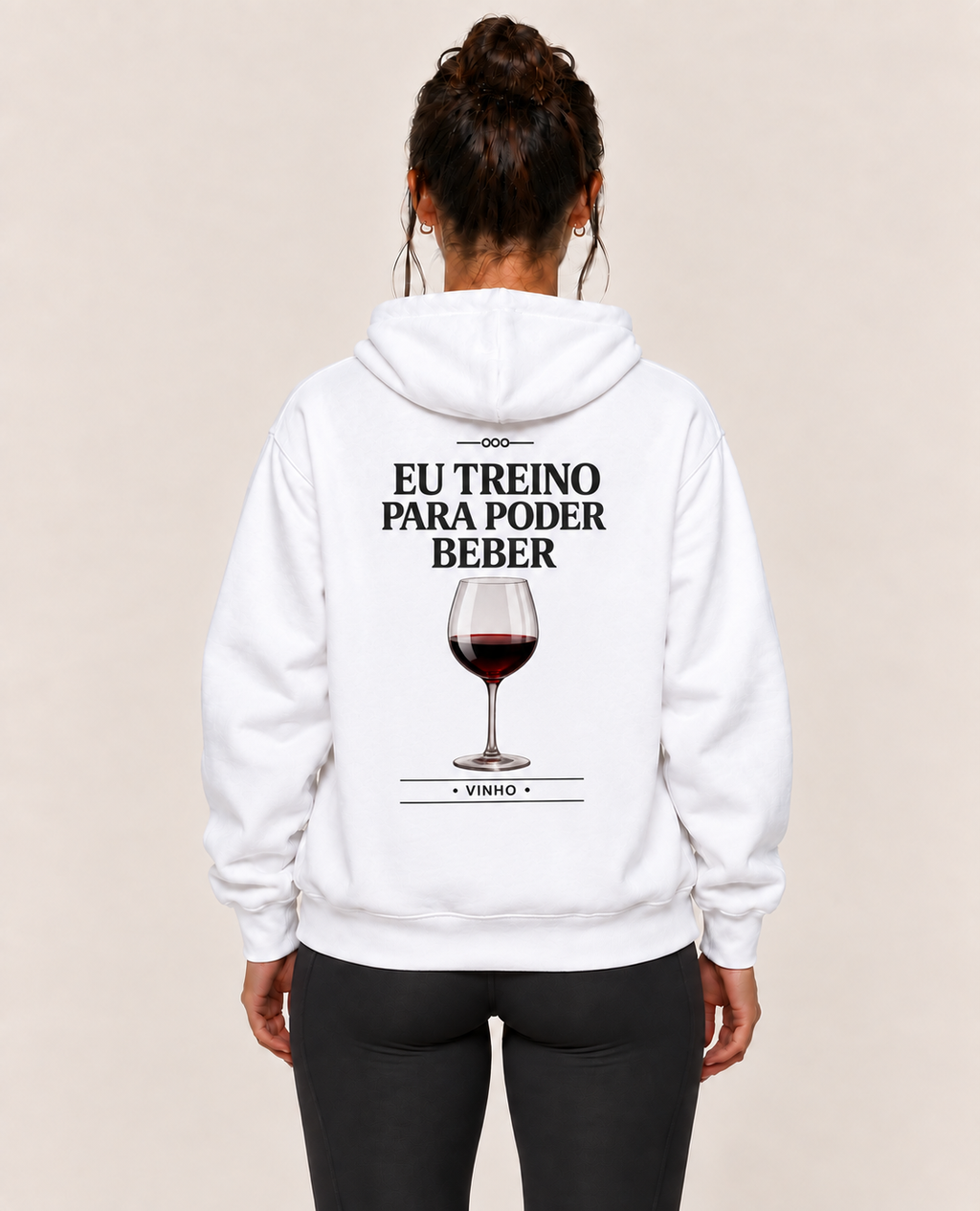 Casaco Moletom Premium - Eu Treino Para Poder Beber (Vinho)
