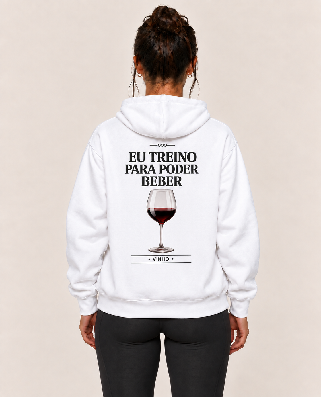 Casaco Moletom Premium - Eu Treino Para Poder Beber (Vinho)