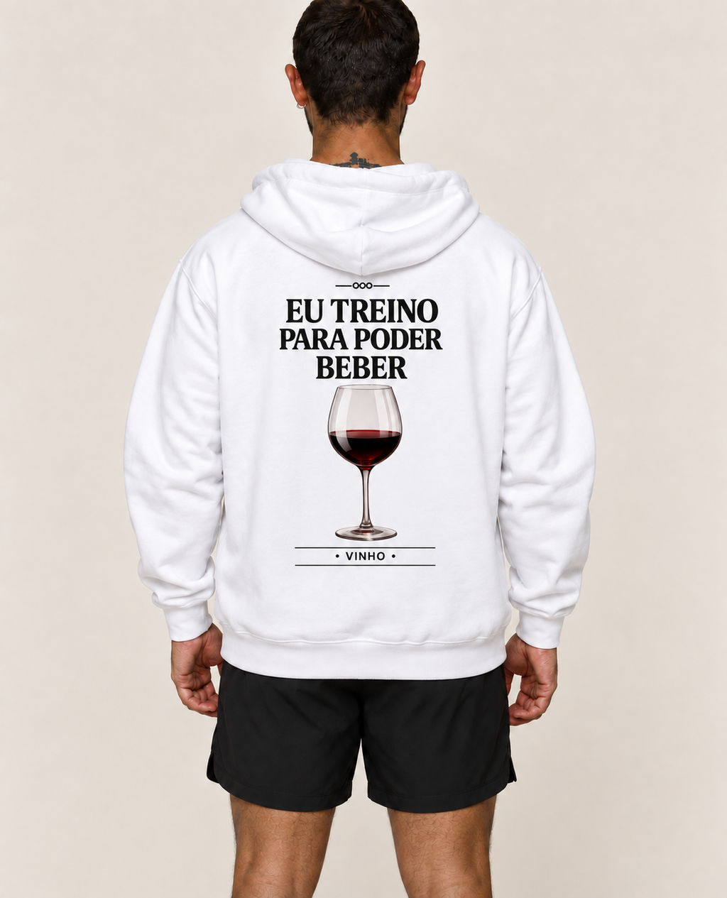 Casaco Moletom Premium - Eu Treino Para Poder Beber (Vinho)