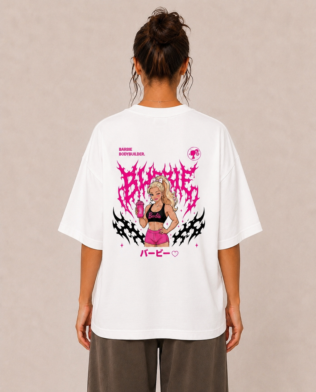 Barbie Bodybuilder - Streetwear Japonês - Oversized Premium