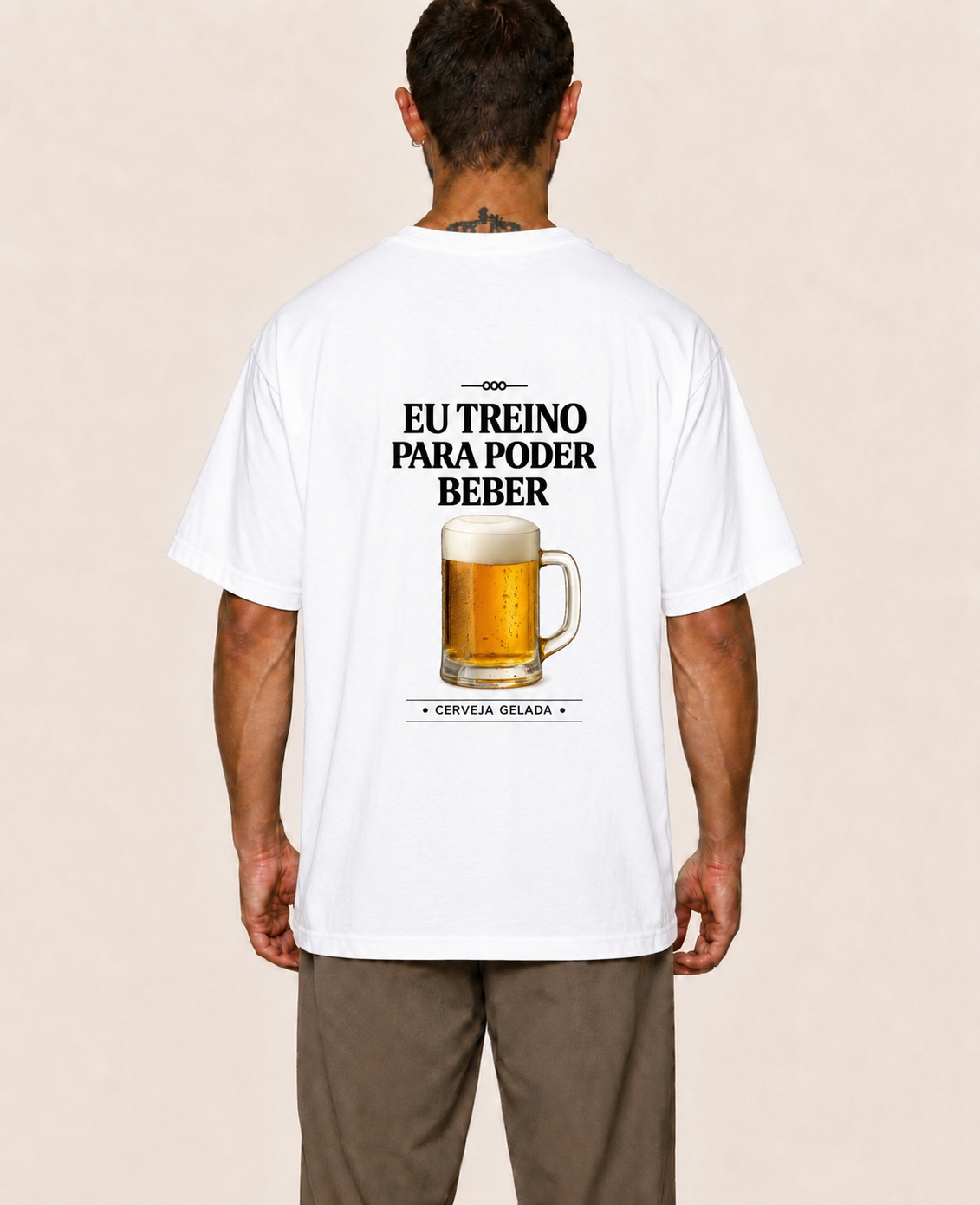 Eu Treino Para Poder Beber (Cerveja) - Oversized Premium