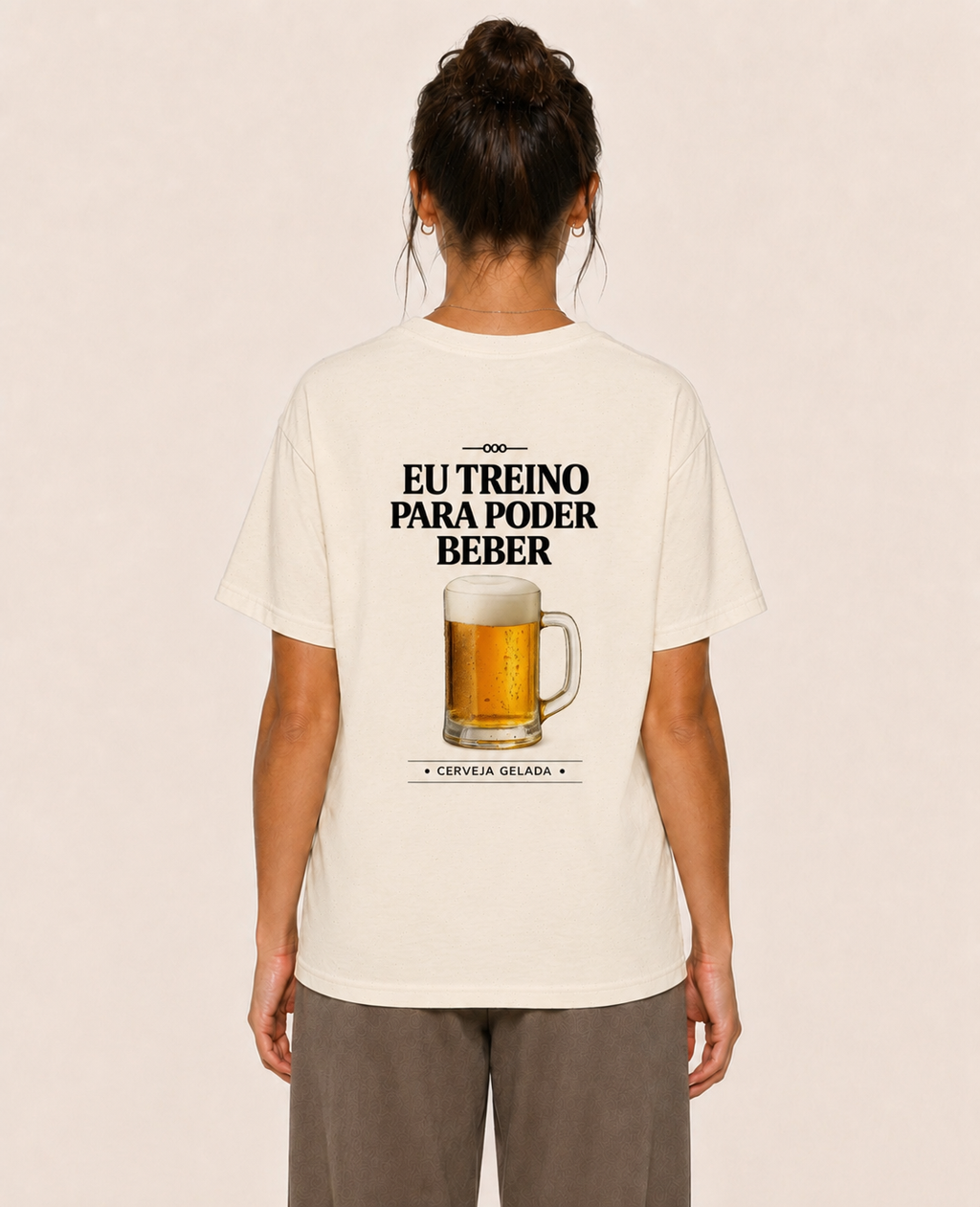 Eu Treino Para Poder Beber (Cerveja) - Oversized Premium