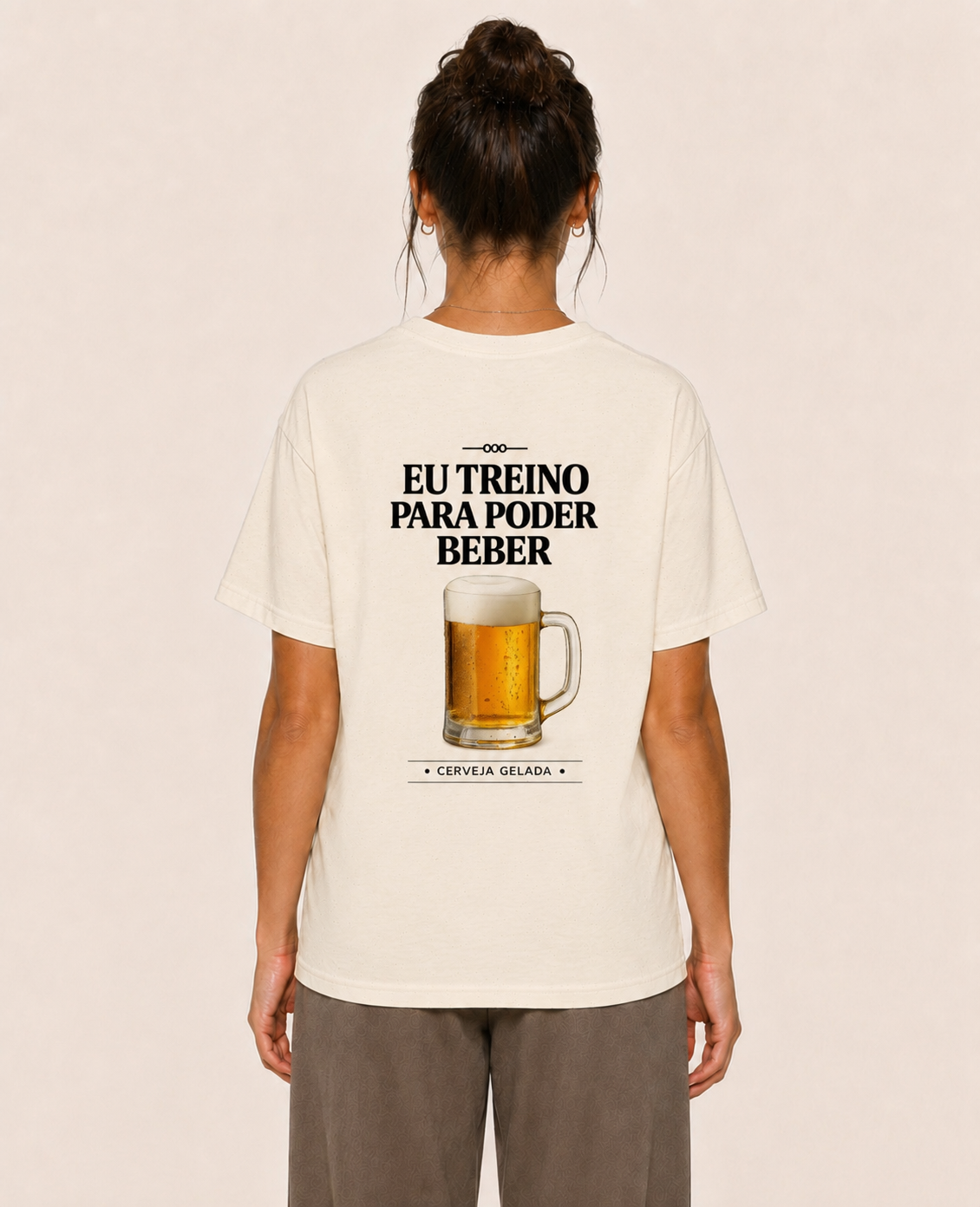 Eu Treino Para Poder Beber (Cerveja) - Oversized Premium