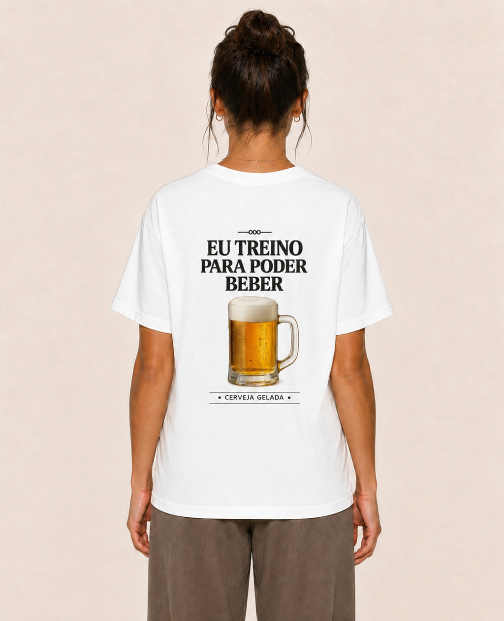 Eu Treino Para Poder Beber (Cerveja) - Oversized Premium
