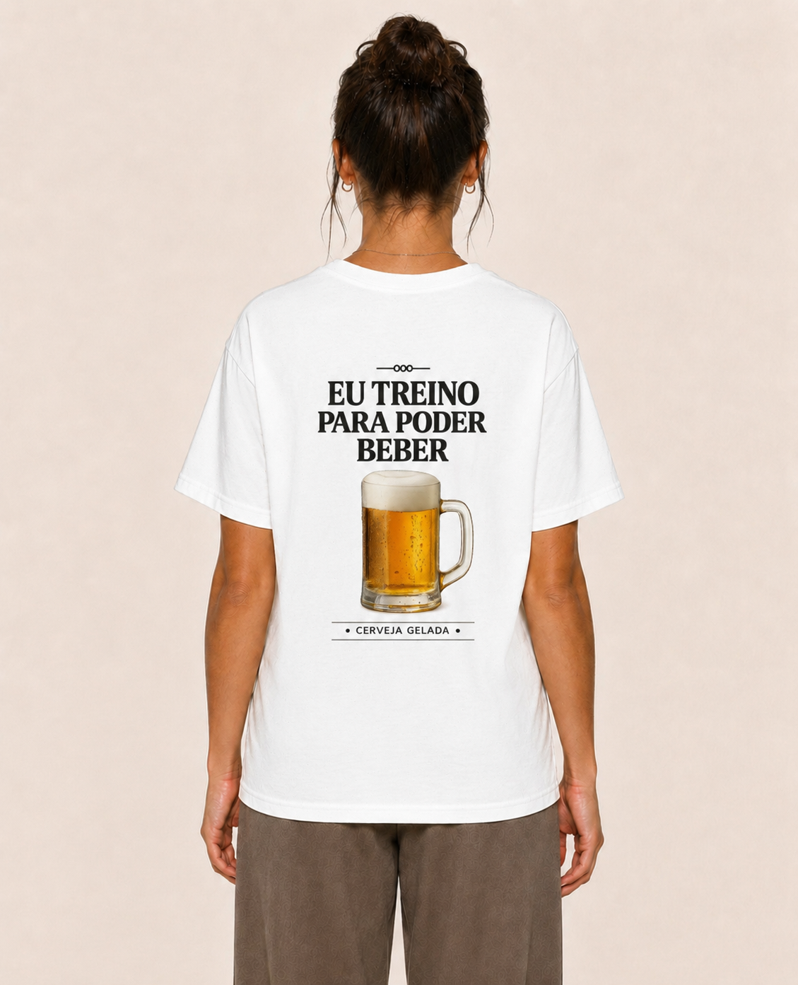 Eu Treino Para Poder Beber (Cerveja) - Oversized Premium