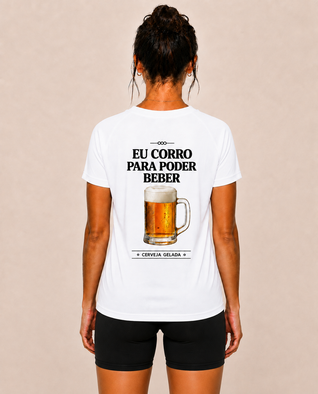 Eu Corro Para Poder Beber (Cerveja) - Camiseta Sport Dry UV