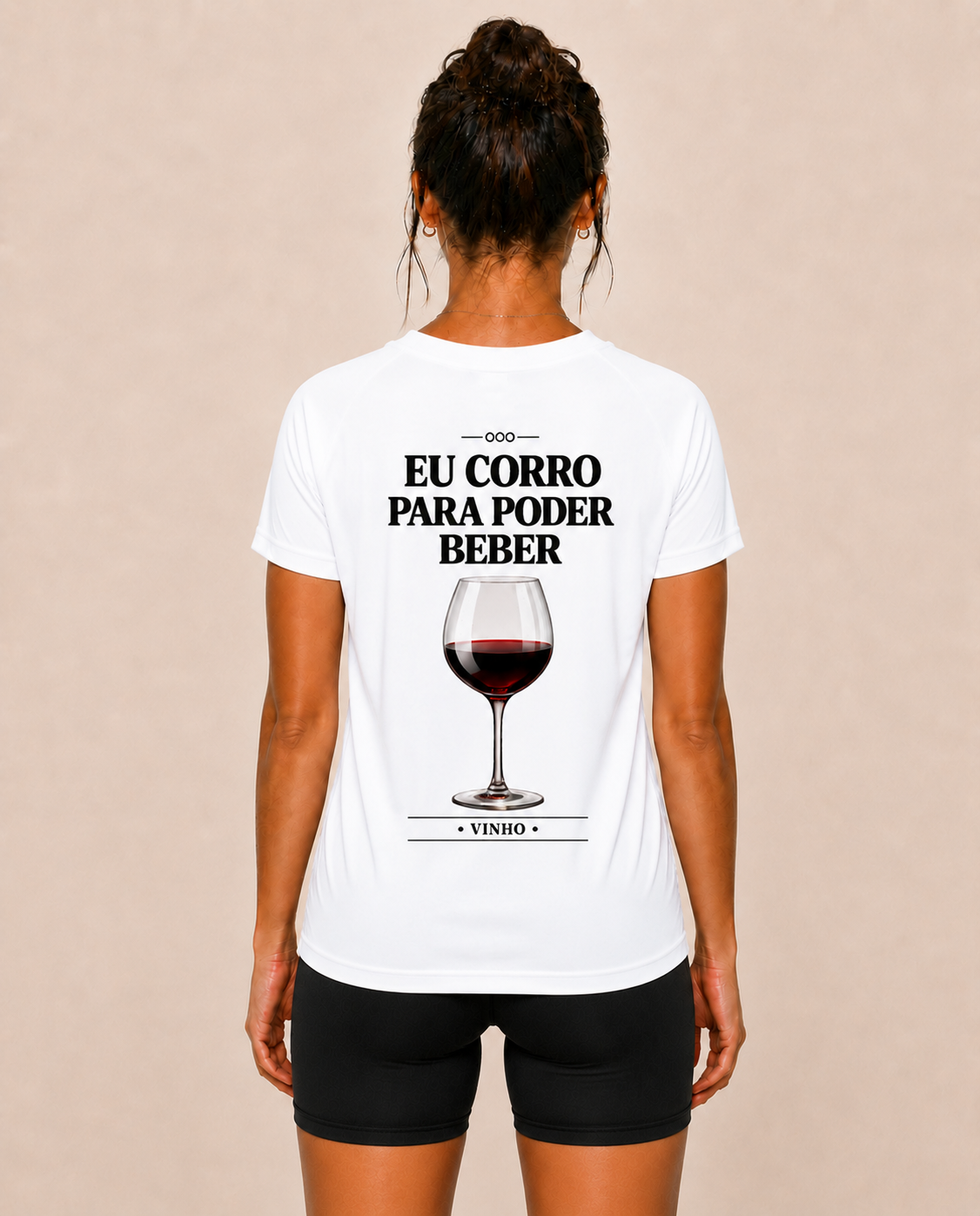 Eu Corro Para Poder Beber (Vinho) - Camiseta Sport Dry UV