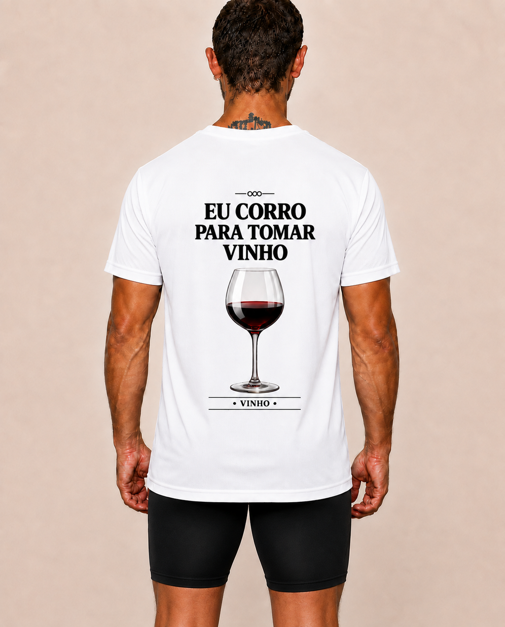 Eu Corro Para Poder Beber (Vinho) - Camiseta Sport Dry UV