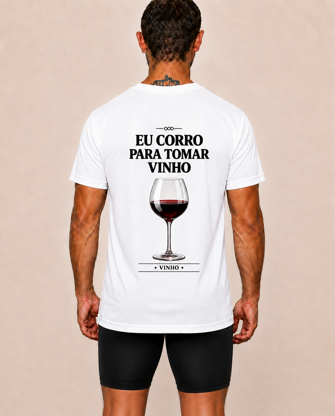 Eu Corro Para Poder Beber (Vinho) - Camiseta Sport Dry UV