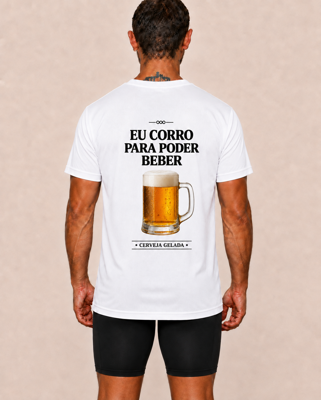 Eu Corro Para Poder Beber (Cerveja) - Camiseta Sport Dry UV