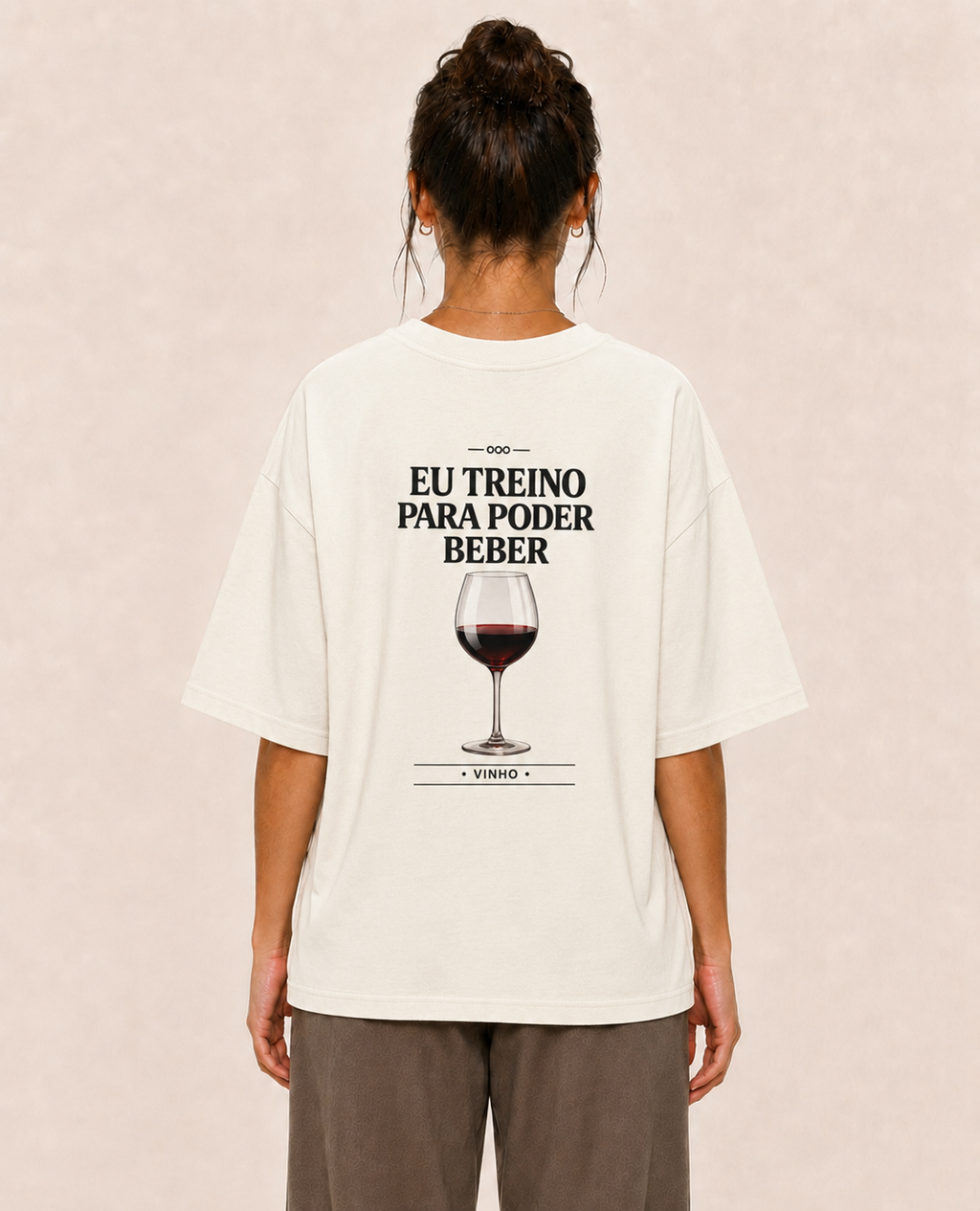 Eu Treino Para Poder Beber (Vinho) - Oversized Premium