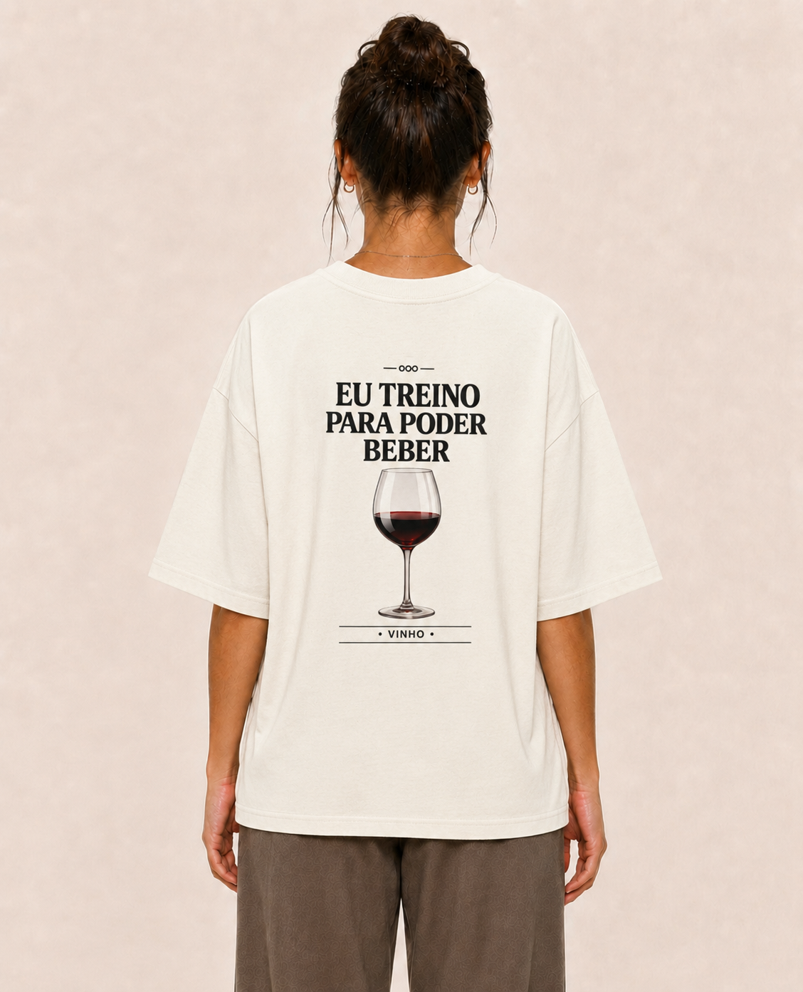 Eu Treino Para Poder Beber (Vinho) - Oversized Premium