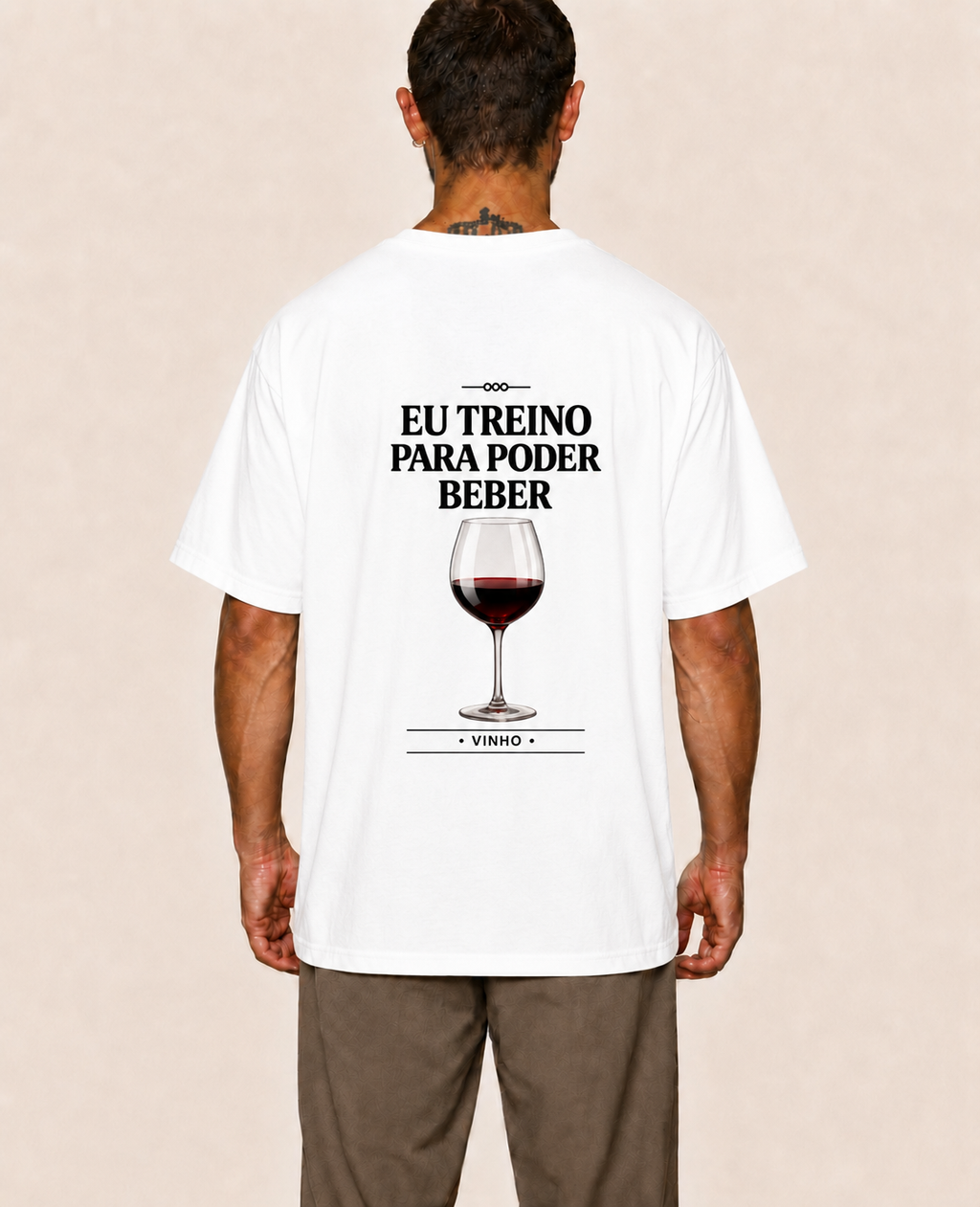 Eu Treino Para Poder Beber (Vinho) - Oversized Premium