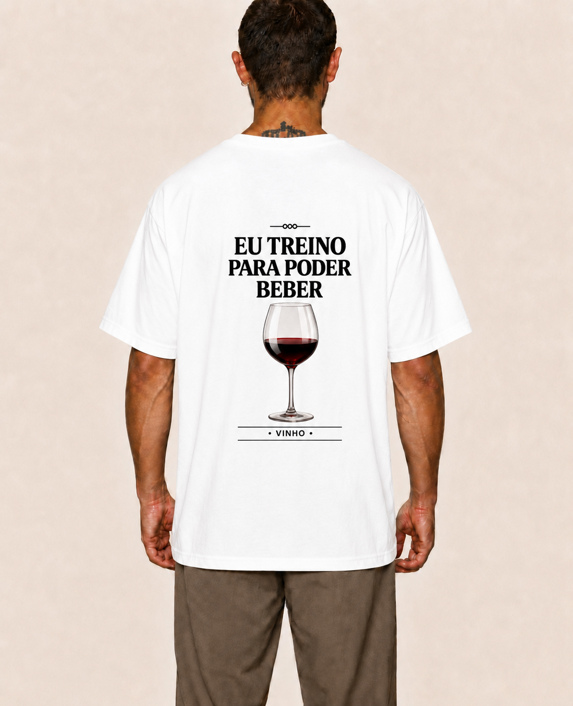Eu Treino Para Poder Beber (Vinho) - Oversized Premium