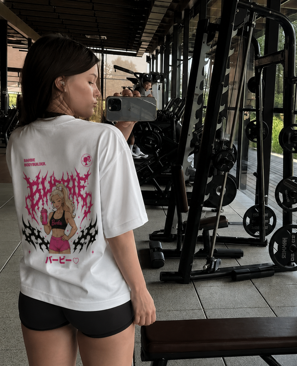 Barbie Bodybuilder - Streetwear Japonês - Oversized Premium