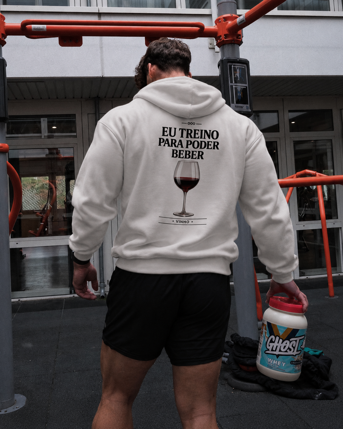 Casaco Moletom Premium - Eu Treino Para Poder Beber (Vinho)
