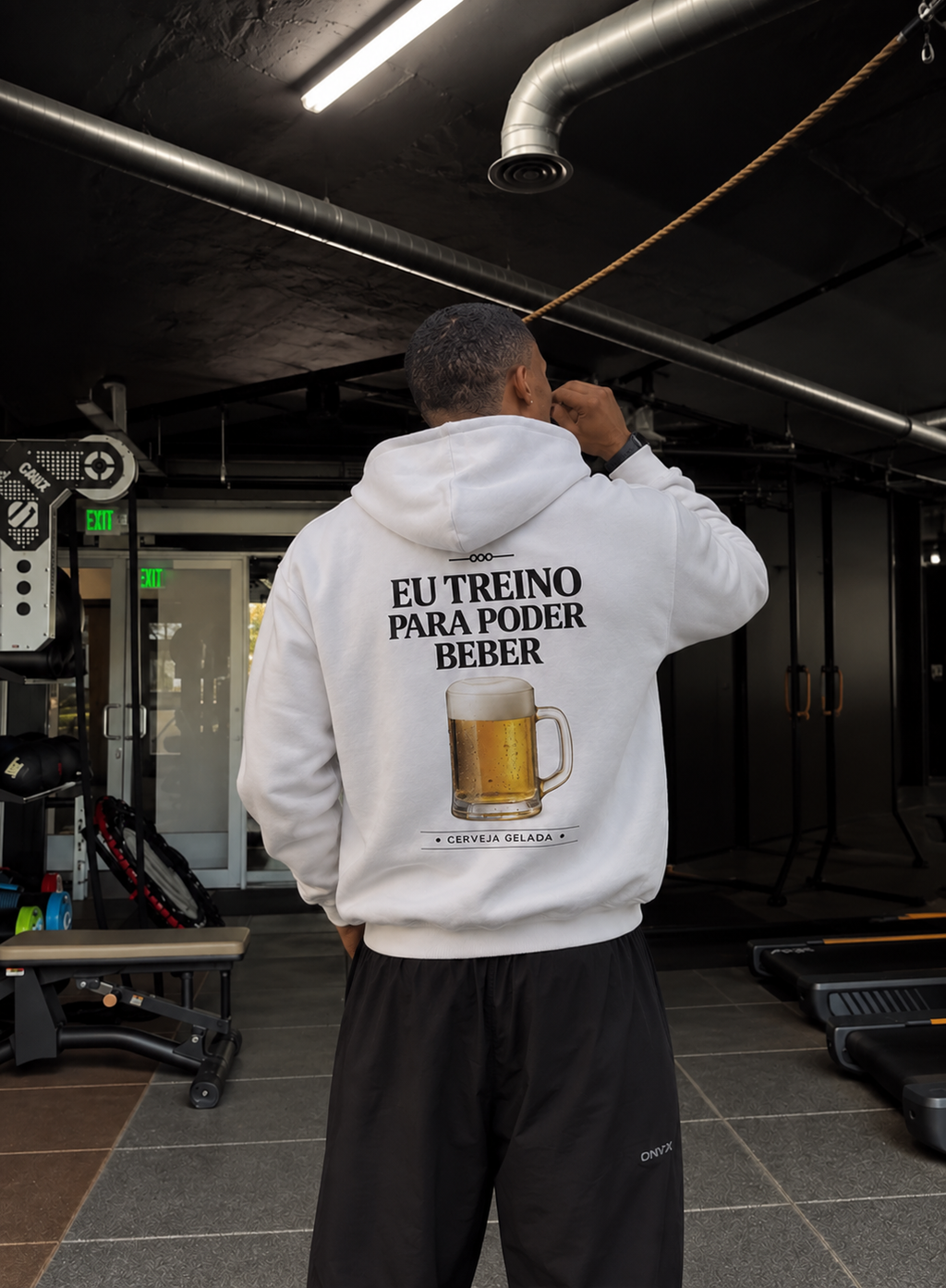 Casaco Moletom Premium - Eu Treino Para Poder Beber (Cerveja)