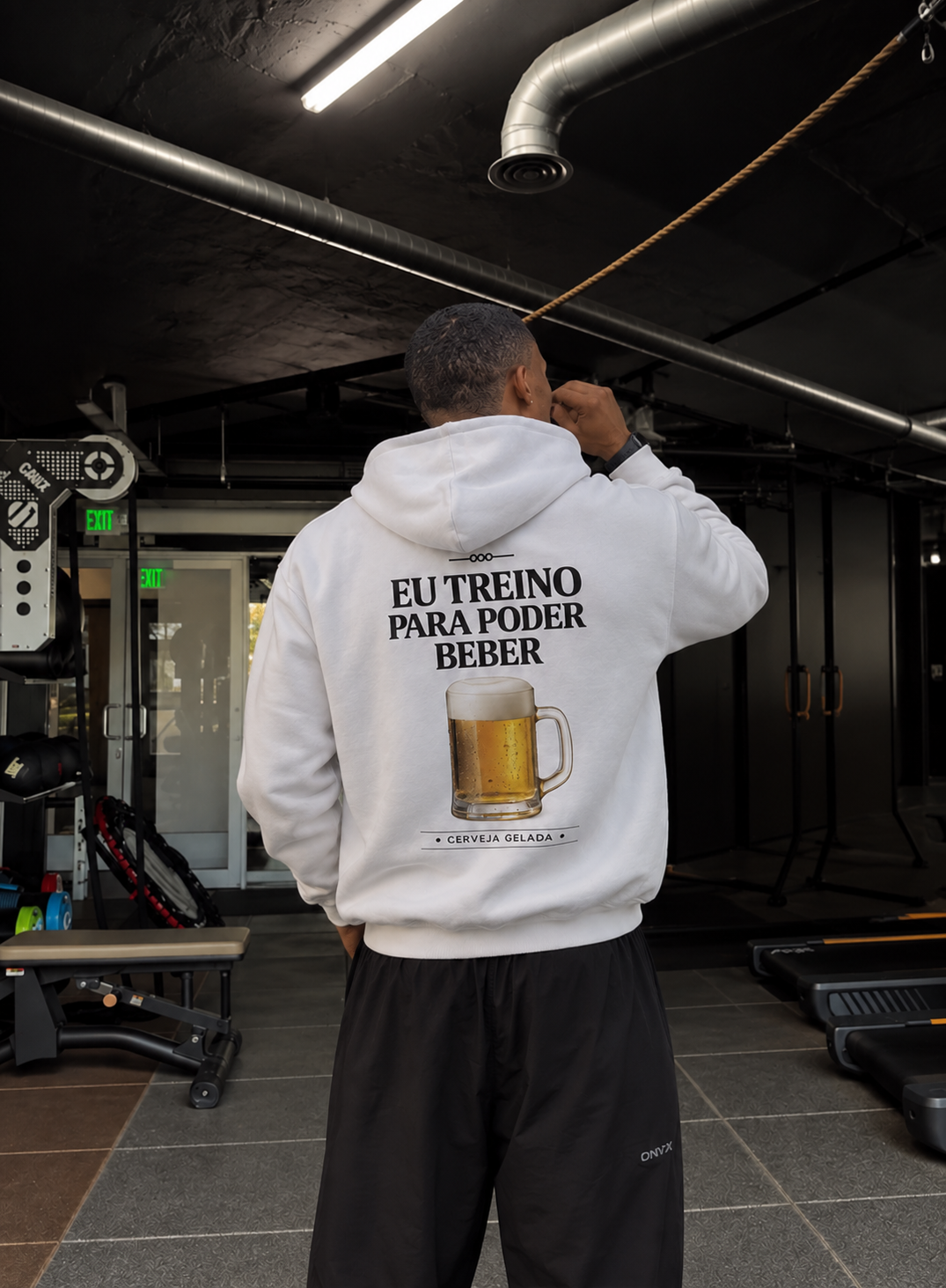 Casaco Moletom Premium - Eu Treino Para Poder Beber (Cerveja)