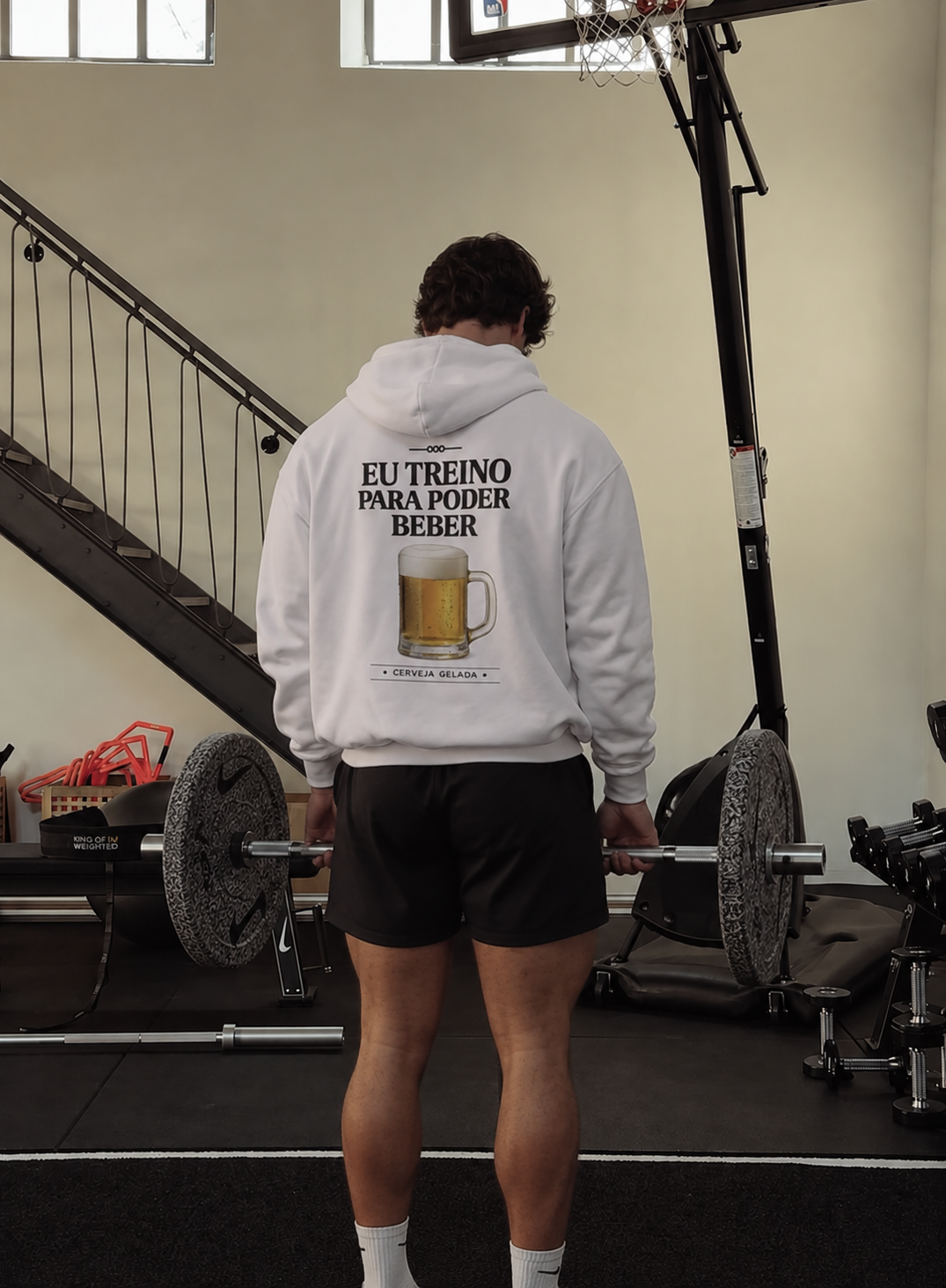 Casaco Moletom Premium - Eu Treino Para Poder Beber (Cerveja)